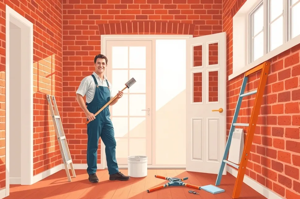 Intérieur rénové après travaux de peinture à Nemours