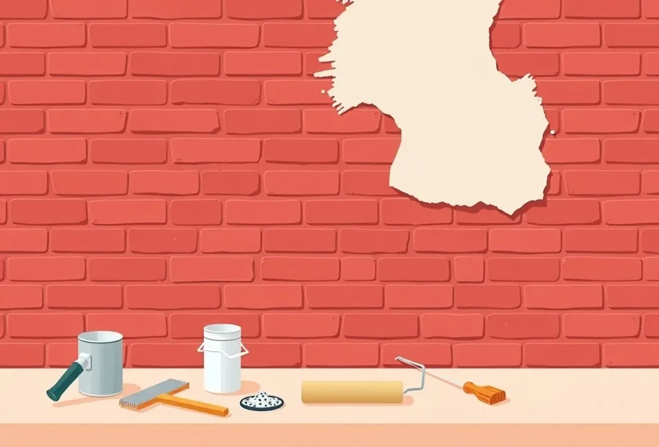 Outils de peinture disposés dans l'ordre des étapes du chantier